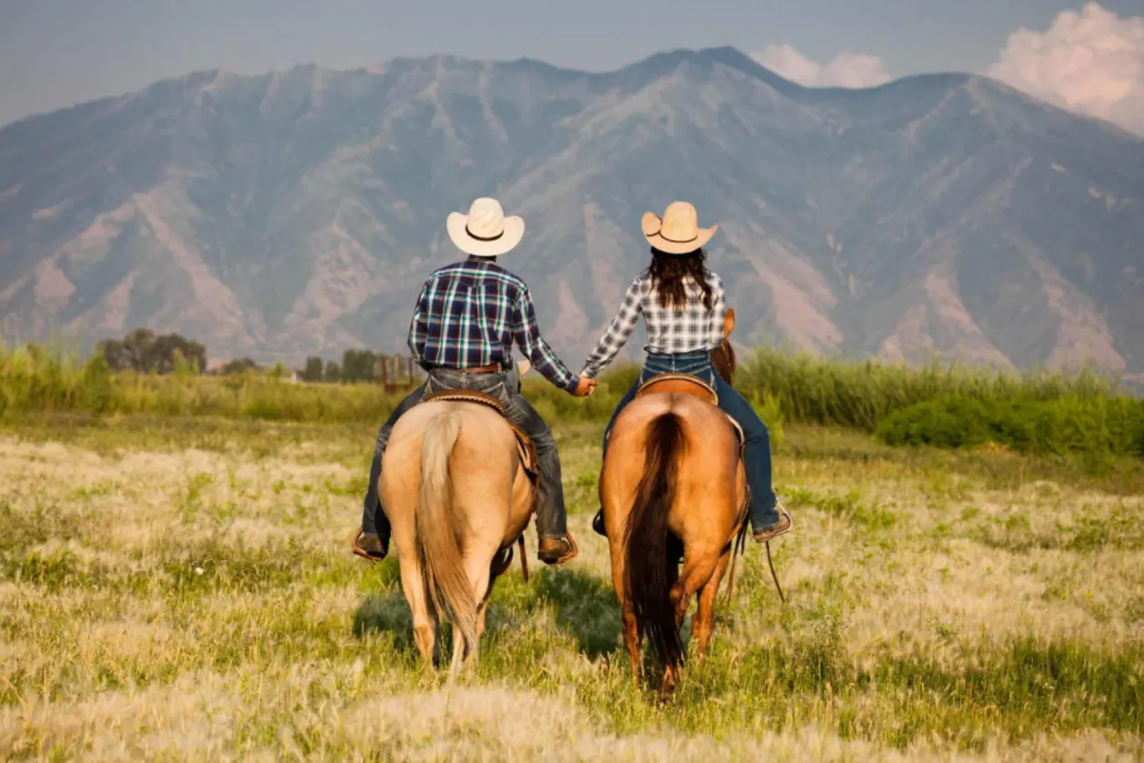 Utah couple on horseback